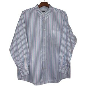 Jos A‎ Bank Traveler Rainbow Button Down XL Dress Shirt Collared Professional